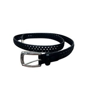 Women's Boho Braided Leather Belt Genuine Large Black Western Rodeo Cowgirl